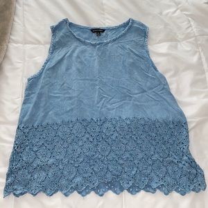 Sleeveless Blue Top